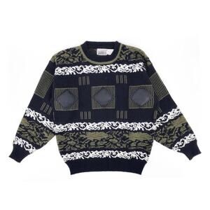 90s leather patch sweater 1990s vintage